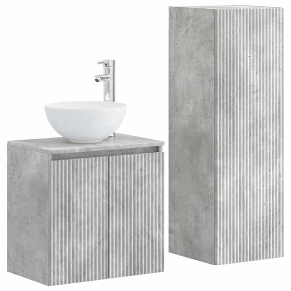 vidaXL Vannitoa m&ouml;&ouml;bleset 2 tk Betoonhall 33 x 34,5 x 100 cm Tehispuit
