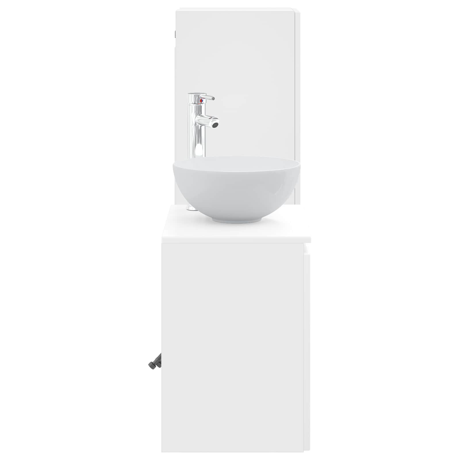 Komplet pohištva za kopalnico 2 kos Bela visok sijaj
