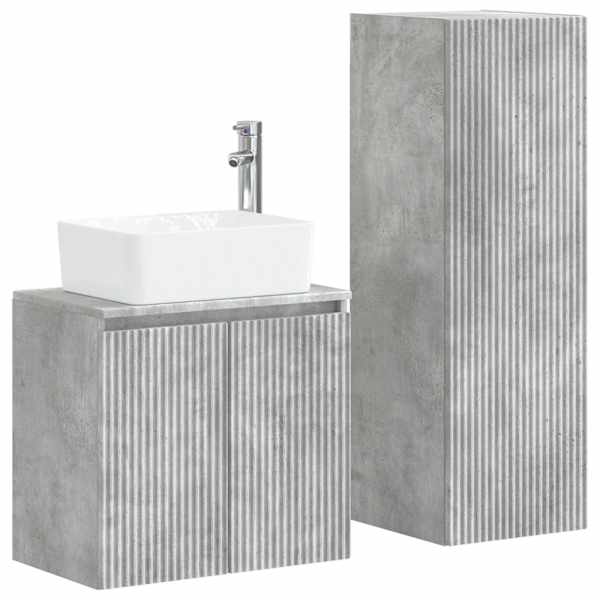 vidaXL Vannitoa m&ouml;&ouml;bleset 2 tk Betoonhall 33 x 34,5 x 100 cm Tehispuit