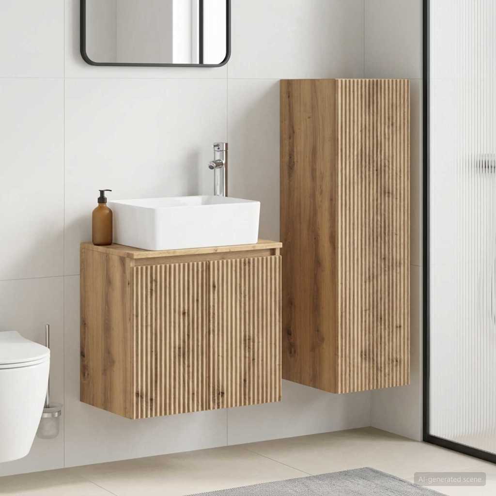 vidaXL Badezimmermöbel-Set 2 Stk. Artisan-Eiche 33 x 34,5 x 100 cm