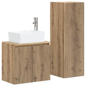 vidaXL Vannitoa m&ouml;&ouml;bleset 2 tk Artisan tamm 33 x 34,5 x 100 cm