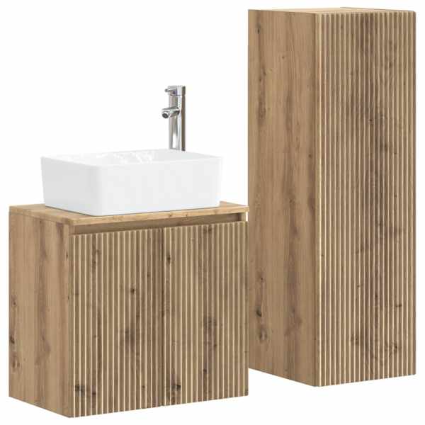 vidaXL Vannitoa m&ouml;&ouml;bleset 2 tk Artisan tamm 33 x 34,5 x 100 cm