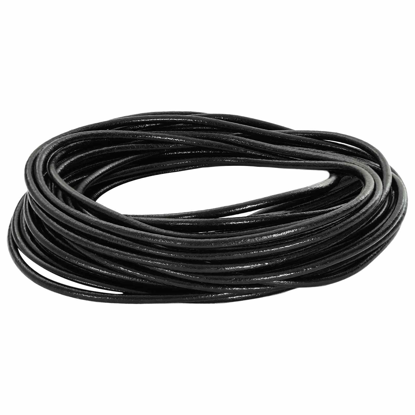 vidaXL Cord din Piele Negru Ø2,5 mm x 5 m Piele