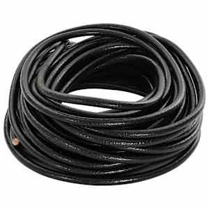 Kožený provázek Černá Ø4 mm x 10 m Kůže - obrázek 1