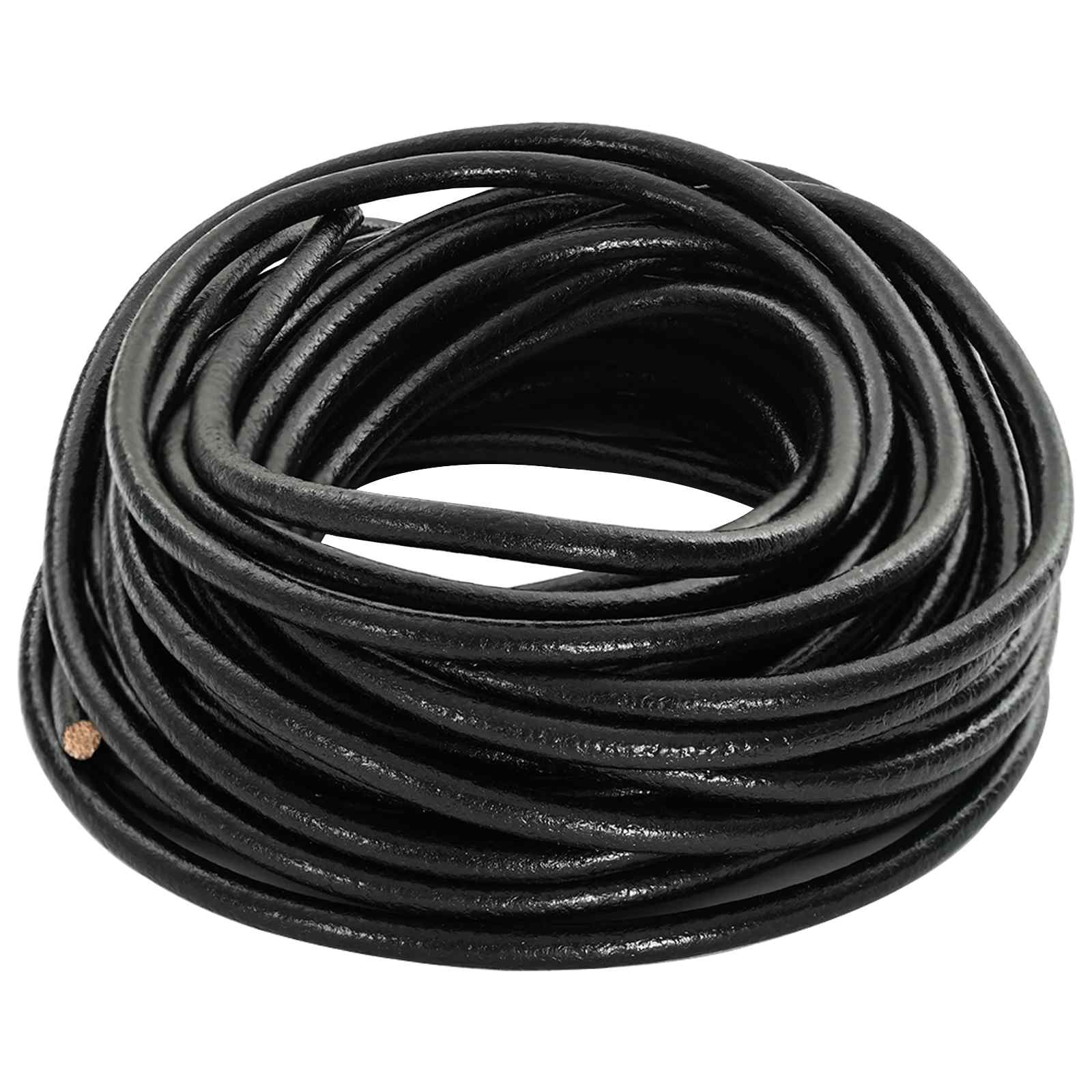 vidaXL Cord din Piele Negru Ø4 mm x 50 m Piele