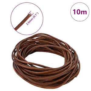 Kožený provázek Světle hnědá Ø2,5 mm x 10 m Kůže - obrázek 7