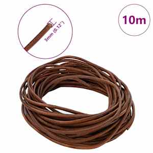 Kožený provázek Světle hnědá Ø3 mm x 10 m Kůže - obrázek 7