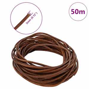 Kožený provázek Světle hnědá Ø3 mm x 50 m Kůže - obrázek 7