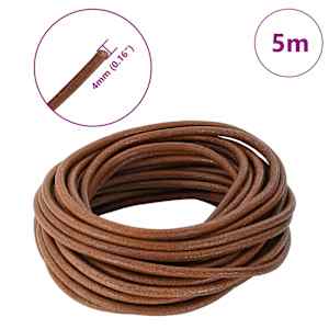 Kožený provázek Světle hnědá Ø4 mm x 5 m Kůže - obrázek 7