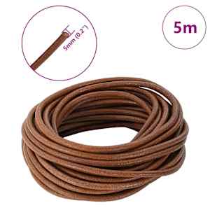 Kožený provázek Světle hnědá Ø5 mm x 5 m Kůže - obrázek 7