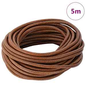 Kožený provázek Světle hnědá Ø5 mm x 5 m Kůže - obrázek 2