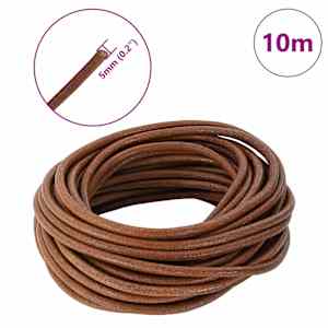 Kožený provázek Světle hnědá Ø5 mm x 10 m Kůže - obrázek 7