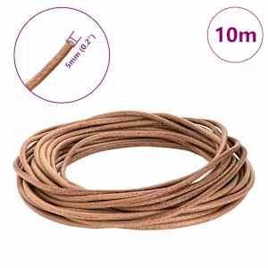 Kožený provázek Hnědá Ø5 mm x 10 m Kůže - obrázek 7