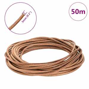 Kožený provázek Hnědá Ø5 mm x 50 m Kůže - obrázek 7