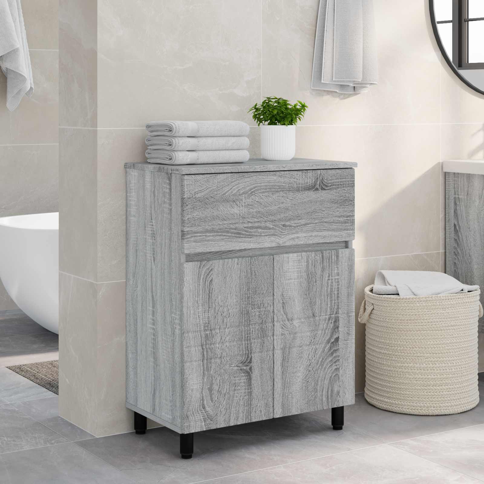  Έπιπλο μπάνιου Γκρι Sonoma 60 x 35 x 80 εκ Επεξεργασμένο Ξύλο V-889421