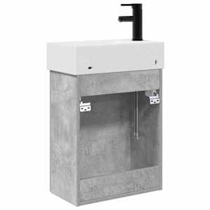 Koupelnová skříňka s baterií Betonově šedá 45,5 x 22,5 x 84 cm - obrázek 7
