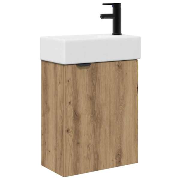 vidaXL Vannitoa vanity &uuml;ksus koos segistiga Artisan tamm