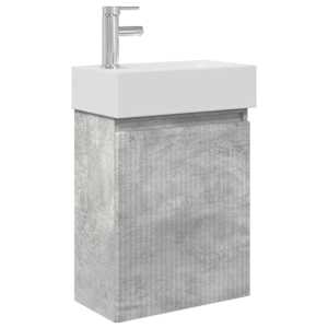 Koupelnová skříňka s baterií Betonově šedá 45,5 x 22,5 x 84 cm - obrázek 2