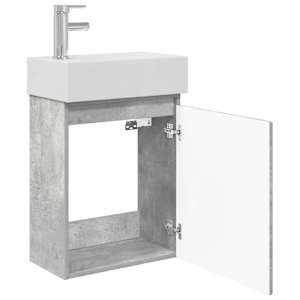 Koupelnová skříňka s baterií Betonově šedá 45,5 x 22,5 x 84 cm - obrázek 4