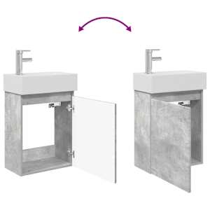 Koupelnová skříňka s baterií Betonově šedá 45,5 x 22,5 x 84 cm - obrázek 9