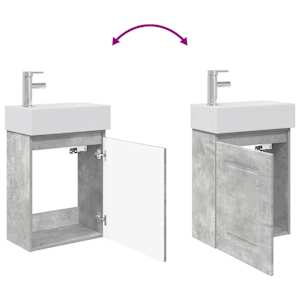 Koupelnová skříňka s baterií Betonově šedá 45,5 x 22,5 x 84 cm - obrázek 9