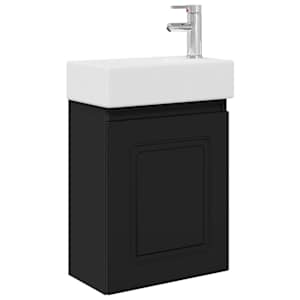 vidaXL Vannitoa vanity &uuml;ksus koos segistiga Must 45,5 x 22,5 x 84 cm