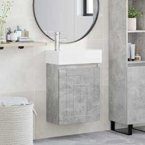 Koupelnová skříňka s baterií Betonově šedá 45,5 x 25,5 x 84 cm - obrázek 1