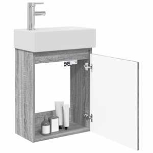 Koupelnová skříňka s baterií Šedý Sonoma 45,5 x 25,5 x 84 cm - obrázek 3