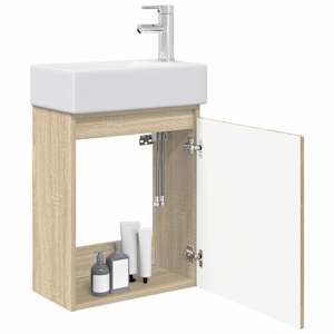 Koupelnová skříňka s baterií Dub sonoma 45,5 x 25,5 x 84 cm - obrázek 3