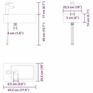 Koupelnová skříňka s baterií Černá 45,5 x 22,5 x 84 cm - obrázek 11