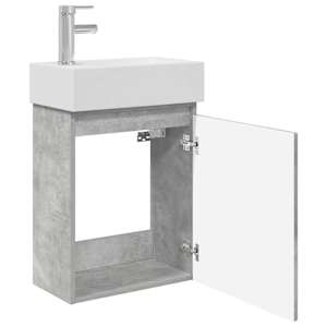 Koupelnová skříňka s baterií Betonově šedá 45,5 x 22,5 x 84 cm - obrázek 4