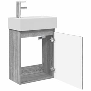 Koupelnová skříňka s baterií Šedý Sonoma 45,5 x 22,5 x 84 cm - obrázek 4