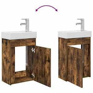 Koupelnová skříňka s baterií Kouřový dub 40,5 x 22,5 x 62 cm - obrázek 9
