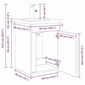 Koupelnová skříňka s baterií Bílý 42 x 40 x 74,5 cm - obrázek 10