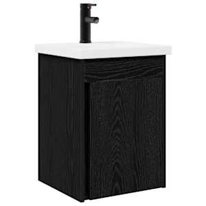 vidaXL Vannitoa vanity&uuml;ksus segistiga Must tamm 42 x 40 x 74,5 cm