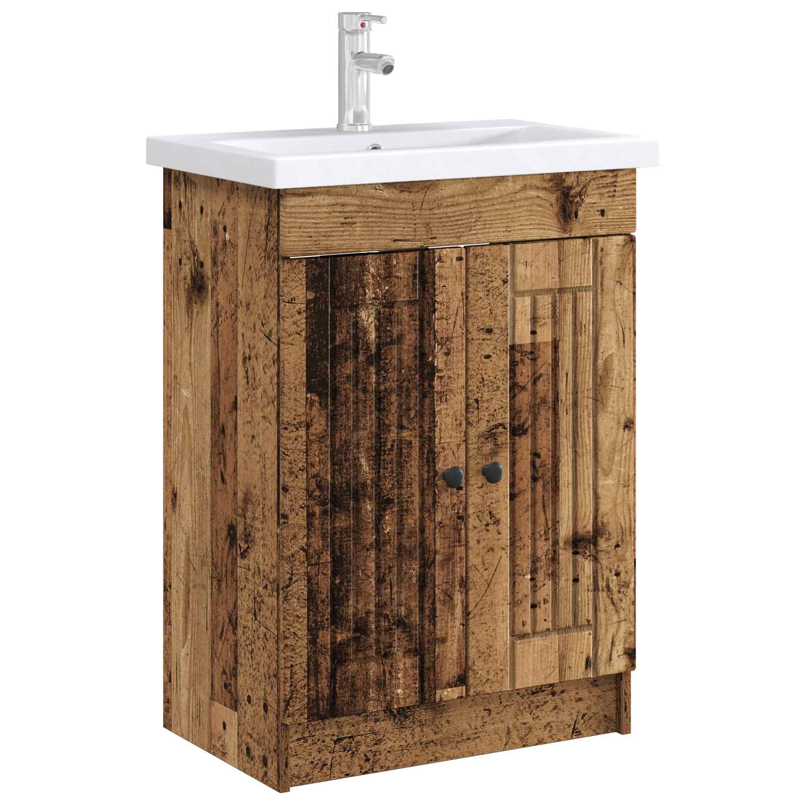 Мебел под мивка за баня Старо дърво 56 x 37,5 x 81 см — изображение 3