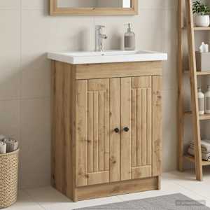 Koupelnová skříňka pod umyvadlo Dub artisan 78,5 x 37,5 x 81 cm - obrázek 1
