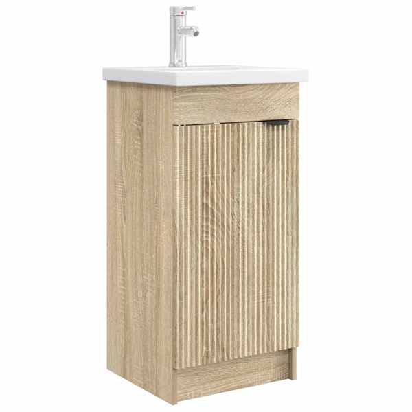 vidaXL Vannitoa kraanikauss Sonoma tamm 42 x 40 x 84,5 cm Tehispuit