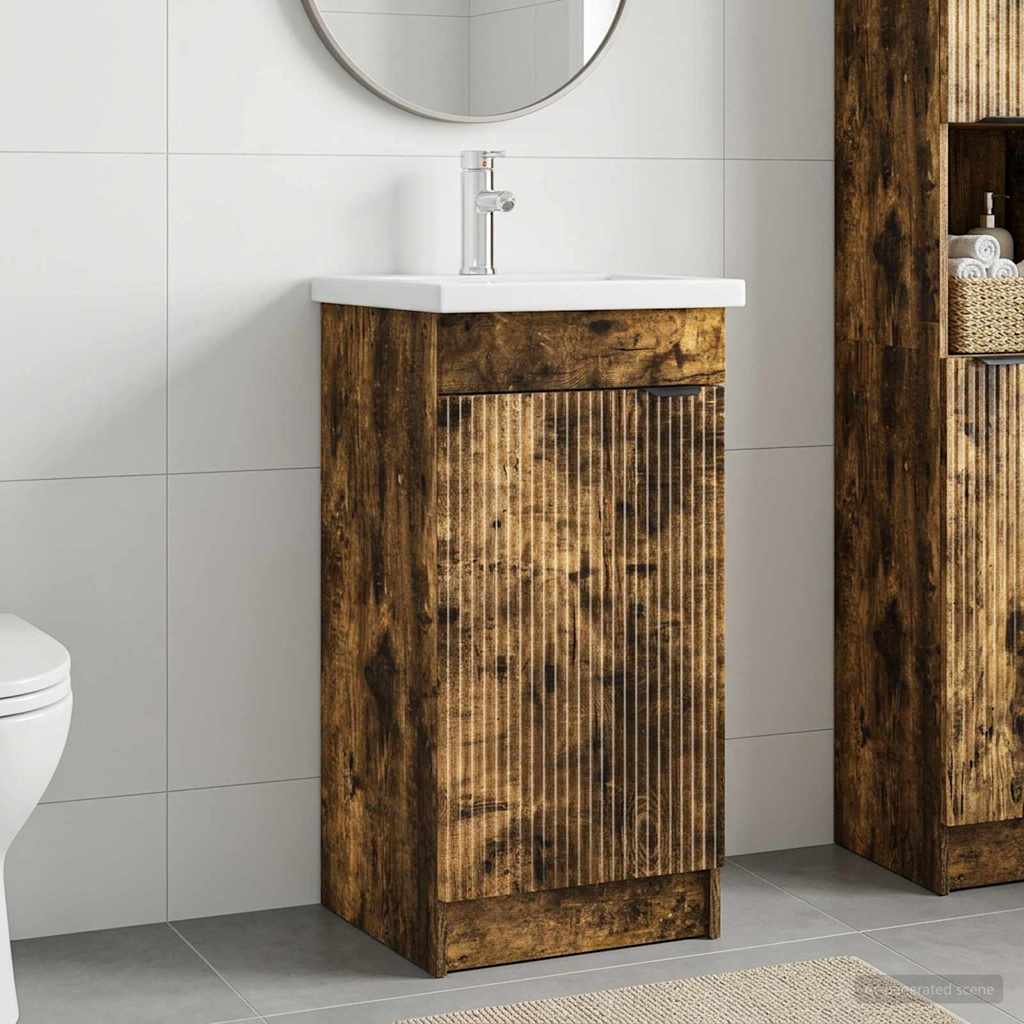 Mobile da bagno con lavabo Rovere Fumo 42 x 40 x 84,5 cm - immagine prodotto