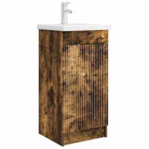 vidaXL Vannitoa kraanikauss Suitsutatud tamm 42 x 40 x 84,5 cm