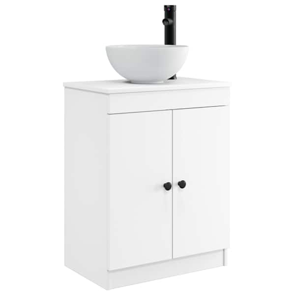 vidaXL Vannitoa kraanikauss Valge 54 x 35 x 83 cm Tehispuit