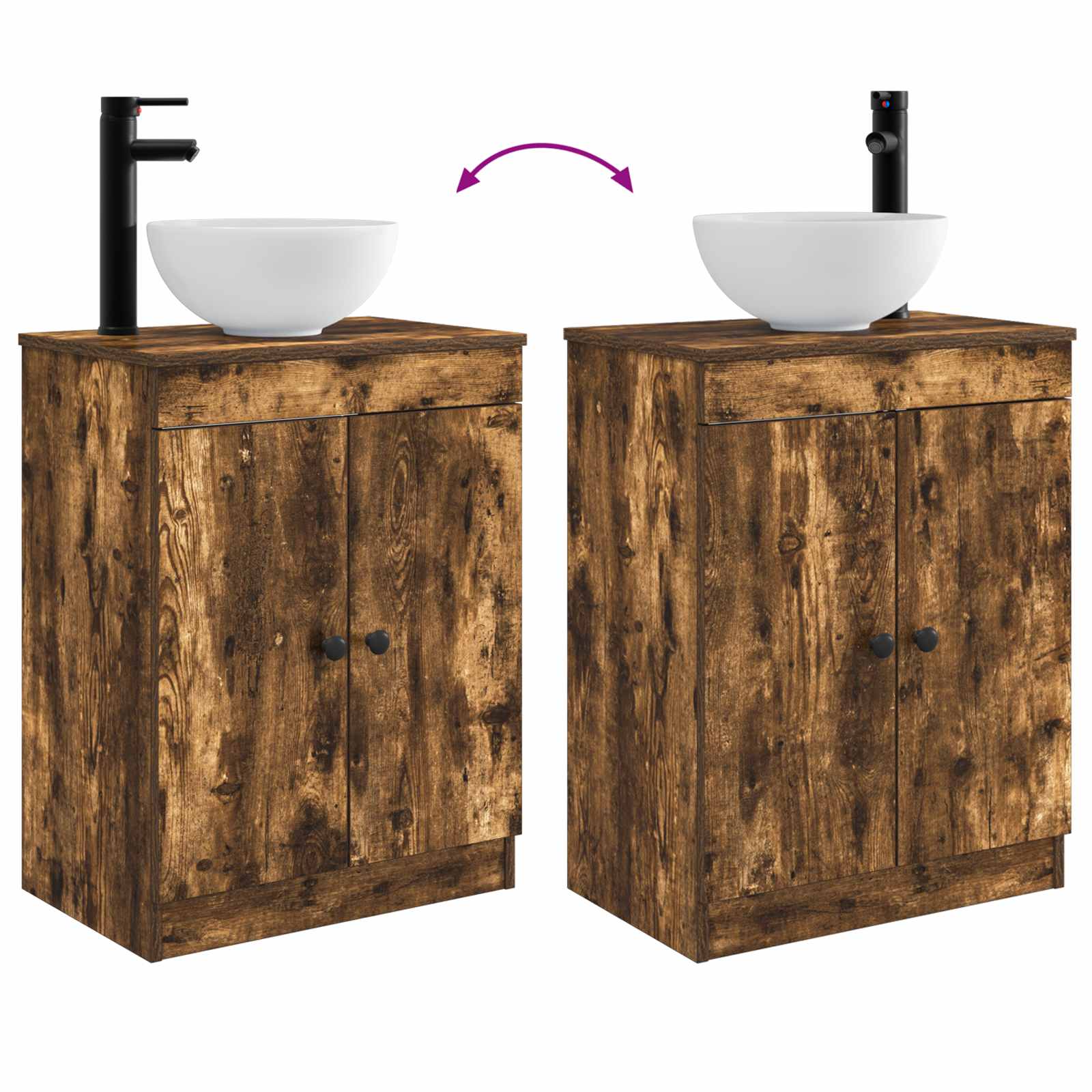Vannitoa kraanikauss Suitsutatud tamm 54 x 35 x 83 cm Tehispuit 8 Kõik vajalik sinu aeda ja koju! Vannitoa kraanikauss Suitsutatud tamm 54 x 35 x 83 cm Tehispuit - Image 8