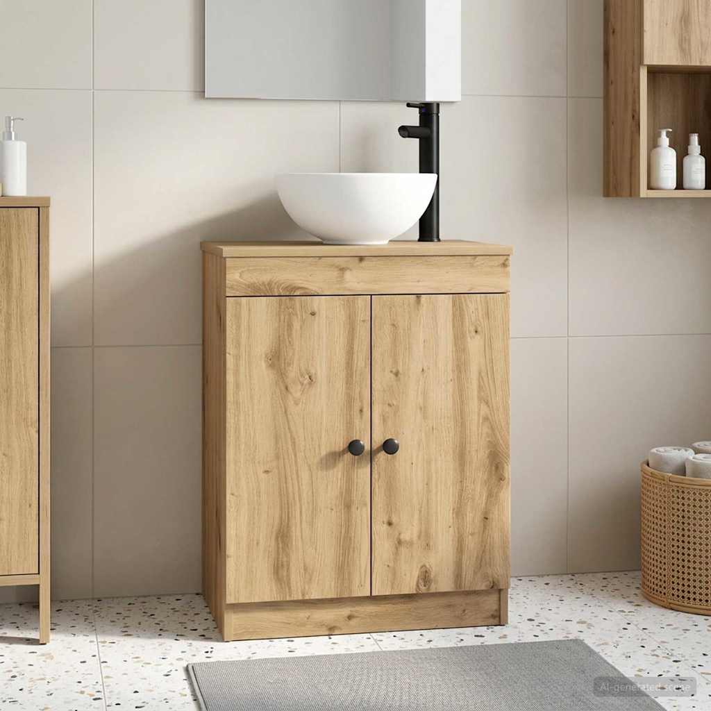 vidaXL Badezimmerschrank mit Waschbecken Artisan-Eiche 54 x 35 x 83 cm