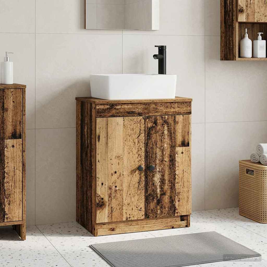 vidaXL Mobilă de baie cu chiuvetă Lemn vechi 54 x 35 x 83 cm
