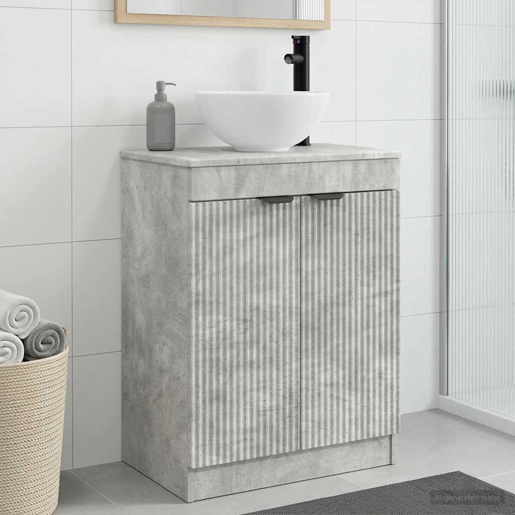 vidaXL Mobilă de baie cu chiuvetă Gri Beton 54 x 35 x 83 cm