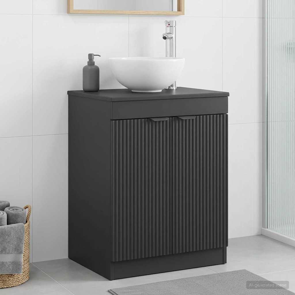 vidaXL Dulap de Baie Negru 54 x 41 x 70 cm Lemn prelucrat