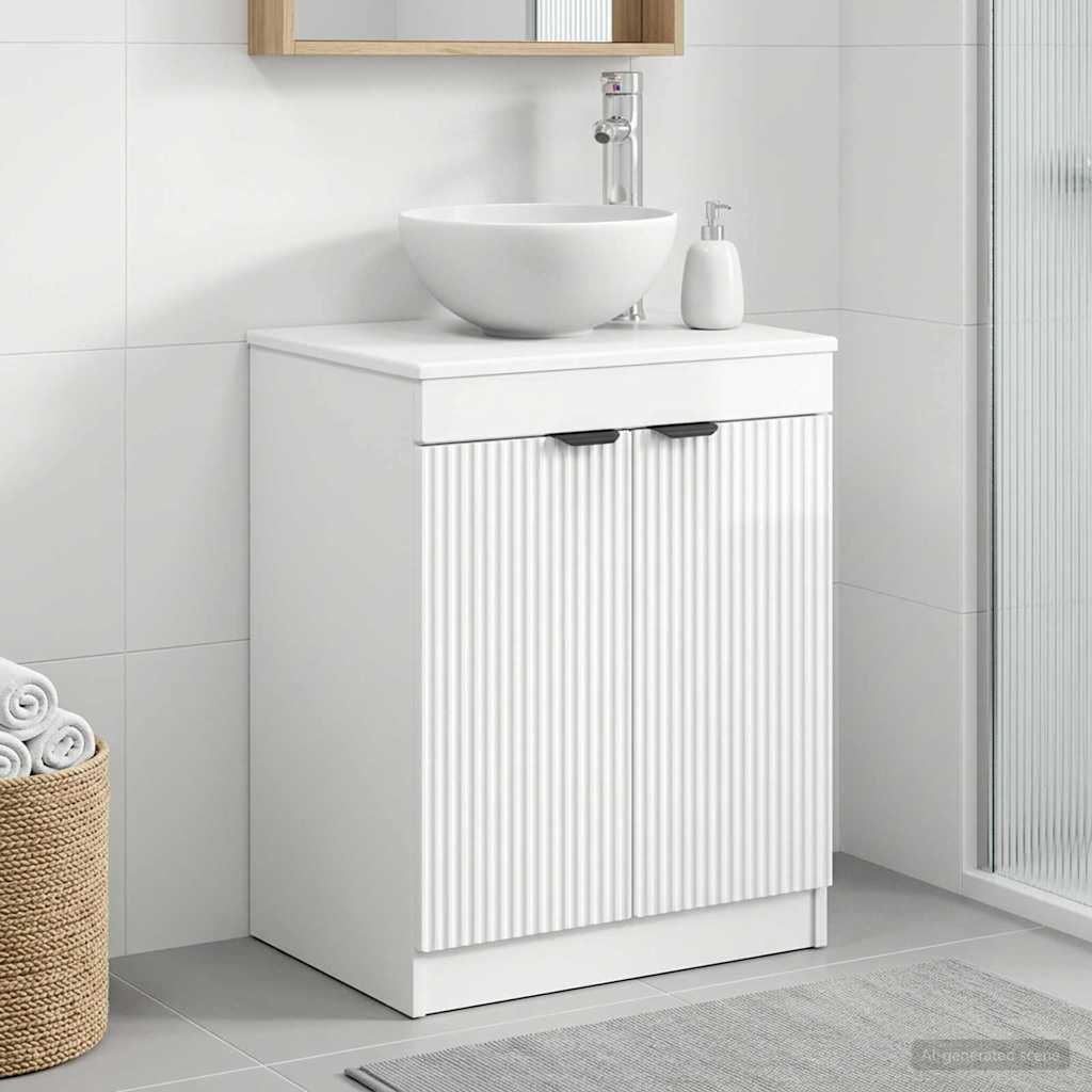 vidaXL Dulap de Baie Alb foarte lucios 54 x 41 x 70 cm Lemn prelucrat