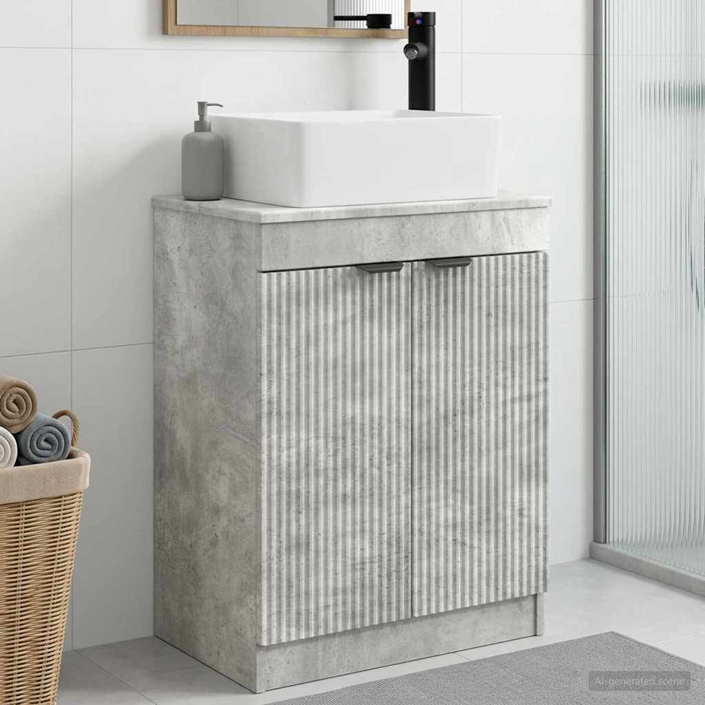 vidaXL Mobilă de baie cu chiuvetă Gri Beton 54 x 35 x 83 cm