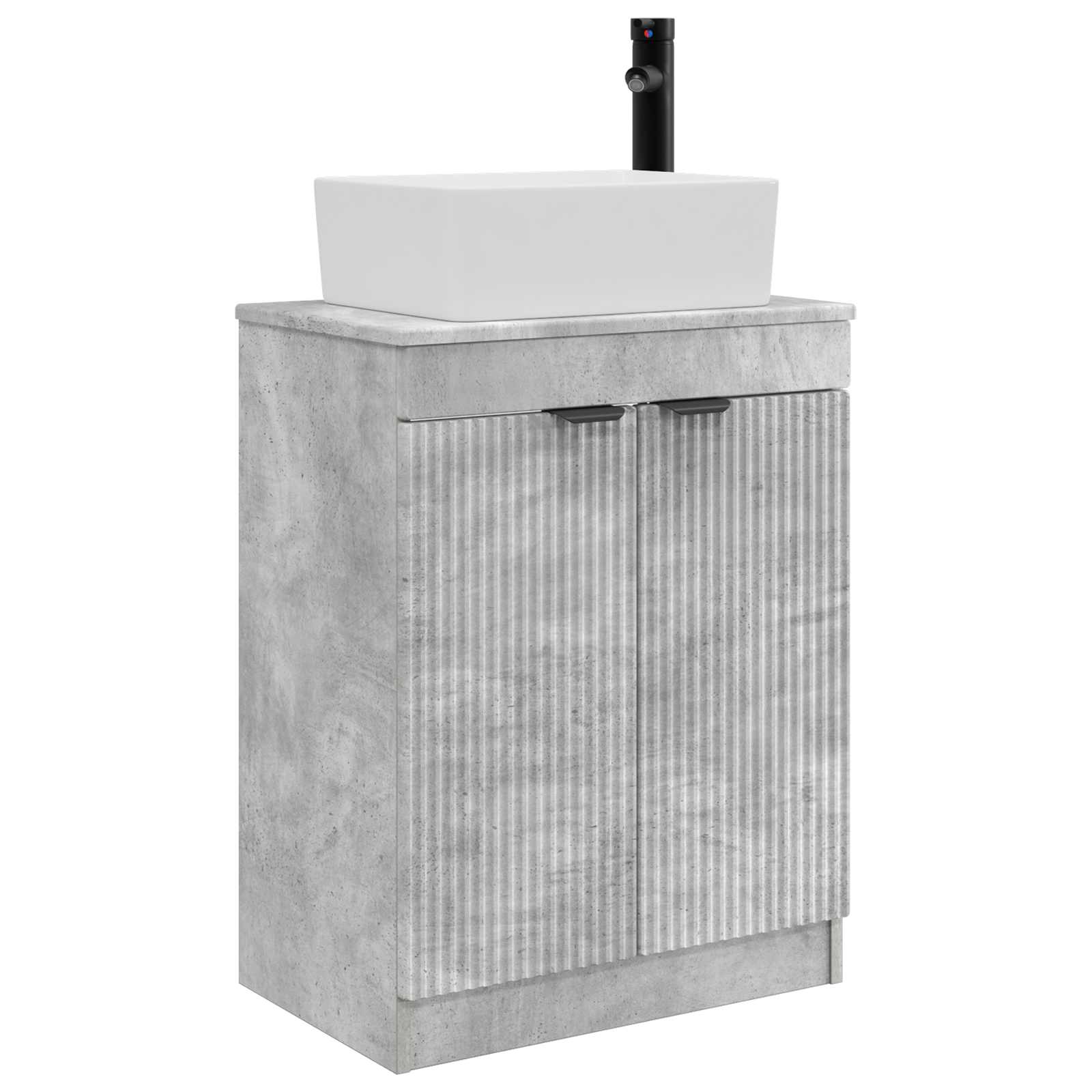 vidaXL Mobilă de baie cu chiuvetă Gri Beton 54 x 35 x 83 cm