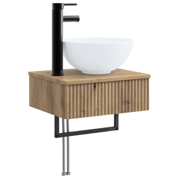 vidaXL Seinale paigaldatav pesu bassein Artisan tamm 40 x 35 x 39 cm